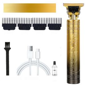 PXLISIE Professional Cordless Hair Trimmer, T-Blade Hair Clippers For Men, Zero Gapped Trimmer Rechargeable Beard Trimmer Edgers Clippers Hair Cutting (Color: Gold)